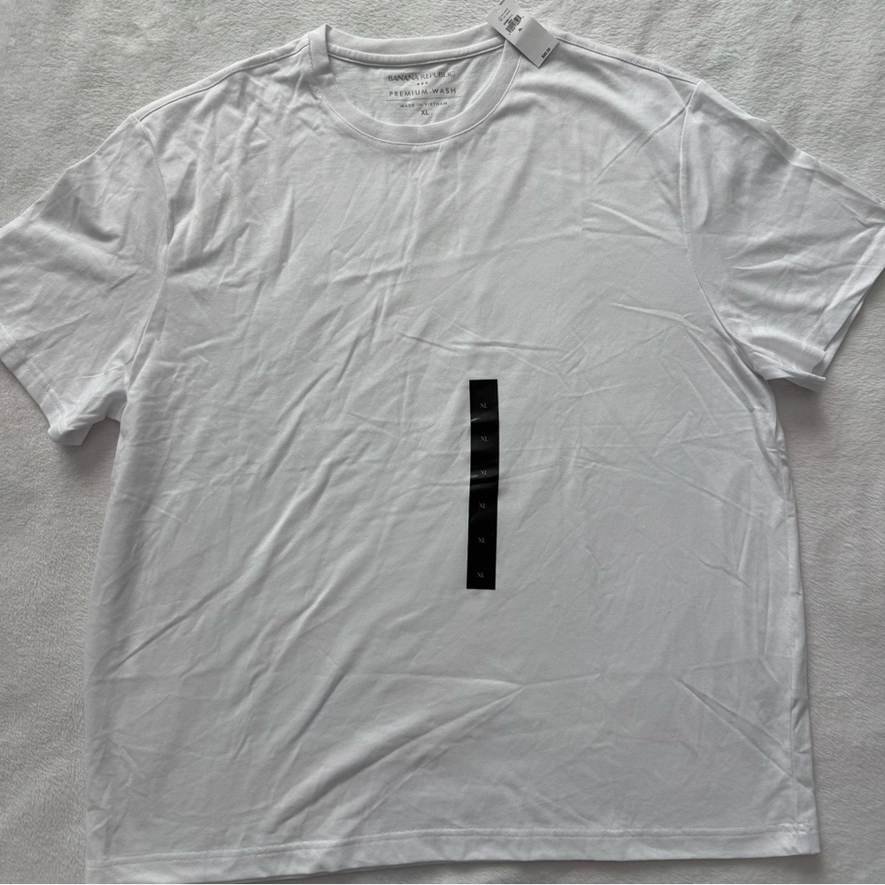 Banana Republic T-shirt Premium Wash Short Sleeve White XL NWT